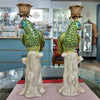 Danny's Fine Porcelain Home Decor Danny's Fine Porcelain Porcelain Green Parrot Candleholder Pair
