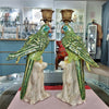 Danny's Fine Porcelain Home Decor Danny's Fine Porcelain Porcelain Green Parrot Candleholder Pair