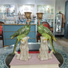 Danny's Fine Porcelain Home Decor Danny's Fine Porcelain Porcelain Green Parrot Candleholder Pair