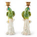 Danny's Fine Porcelain Home Decor Danny's Fine Porcelain Porcelain Green Parrot Candleholder Pair