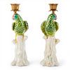 Danny's Fine Porcelain Home Decor Danny's Fine Porcelain Porcelain Green Parrot Candleholder Pair