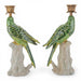Danny's Fine Porcelain Home Decor Danny's Fine Porcelain Porcelain Green Parrot Candleholder Pair