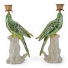 Danny's Fine Porcelain Home Decor Danny's Fine Porcelain Porcelain Green Parrot Candleholder Pair