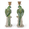 Danny's Fine Porcelain Home Decor Danny's Fine Porcelain Porcelain Green Parrot Candleholder Pair
