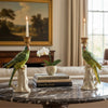 Danny's Fine Porcelain Home Decor Danny's Fine Porcelain Porcelain Green Parrot Candleholder Pair