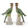 Danny's Fine Porcelain Home Decor Danny's Fine Porcelain Porcelain Green Parrot Candleholder Pair