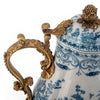 Danny's Fine Porcelain Home Decor Danny's Fine Porcelain Porcelain Hinged Lidded Pitcher with Bronze Ormolu - Blue Scroll
