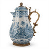 Danny's Fine Porcelain Home Decor Danny's Fine Porcelain Porcelain Hinged Lidded Pitcher with Bronze Ormolu - Blue Scroll