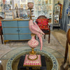 Danny's Fine Porcelain Home Decor Danny's Fine Porcelain Porcelain Left-Facing Parrot Candle Holder with Ormolu-Pink Floral