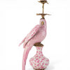 Danny's Fine Porcelain Home Decor Danny's Fine Porcelain Porcelain Left-Facing Parrot Candle Holder with Ormolu-Pink Floral