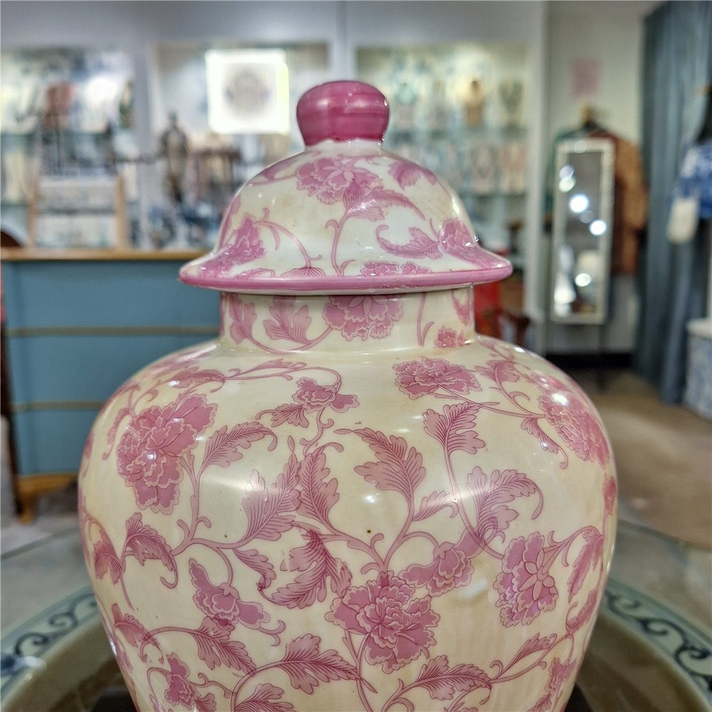 Danny's Fine Porcelain Home Decor Danny's Fine Porcelain Porcelain Lidded Jar -Pink Florets