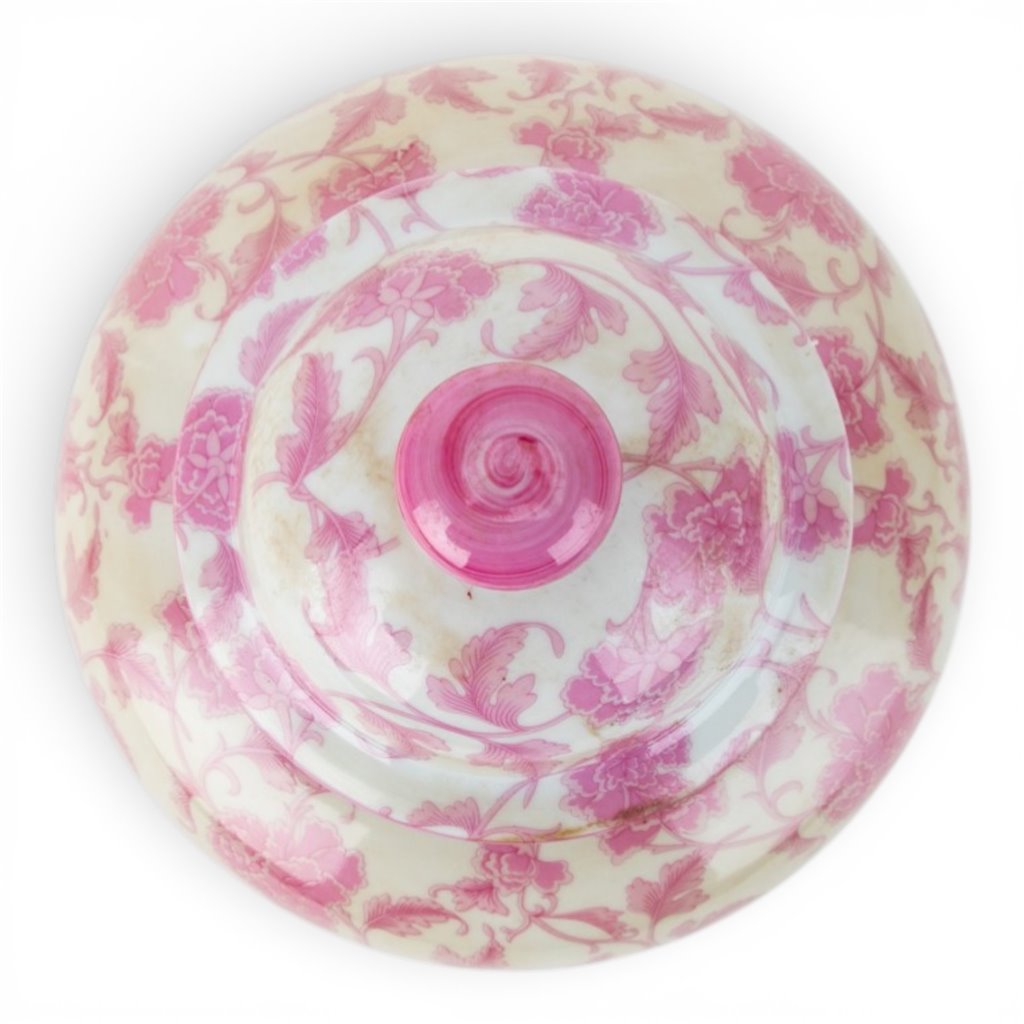Danny's Fine Porcelain Home Decor Danny's Fine Porcelain Porcelain Lidded Jar -Pink Florets