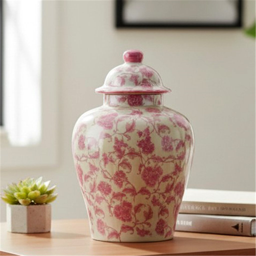 Danny's Fine Porcelain Home Decor Danny's Fine Porcelain Porcelain Lidded Jar -Pink Florets
