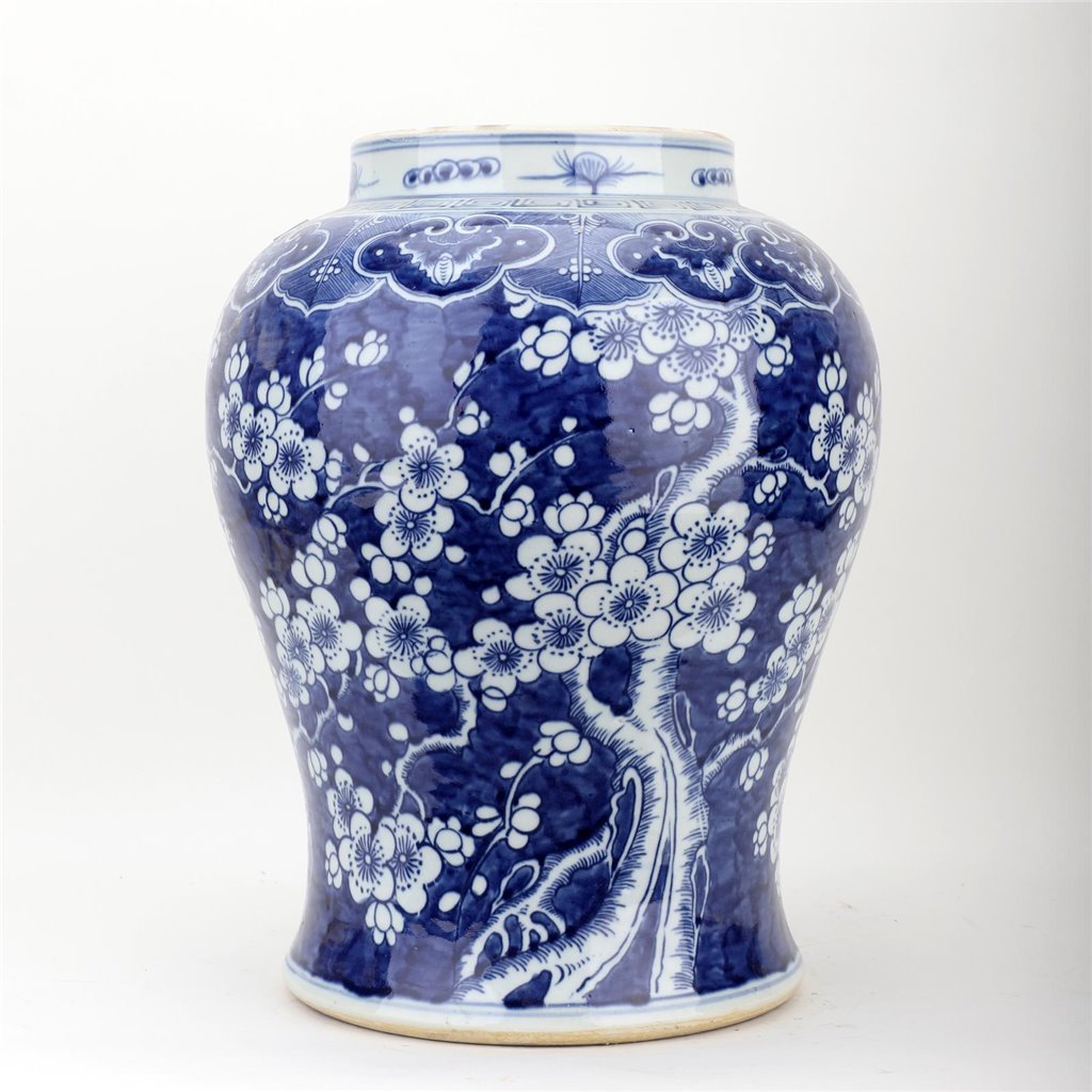 Danny's Fine Porcelain Home Decor Danny's Fine Porcelain Porcelain Lidded Warrior Jar - Blue And White Plum Flower 50986