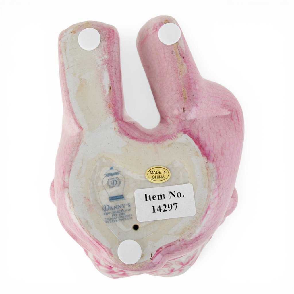 Danny's Fine Porcelain Home Decor Danny's Fine Porcelain Porcelain Monkey Figure Bowl-Pink Floral