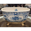 Danny's Fine Porcelain Home Decor Danny's Fine Porcelain Porcelain Oval Basin- Blue Bouquet 14093
