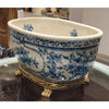 Danny's Fine Porcelain Home Decor Danny's Fine Porcelain Porcelain Oval Basin- Blue Bouquet 14093