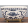 Danny's Fine Porcelain Home Decor Danny's Fine Porcelain Porcelain Oval Basin- Blue Bouquet 14093