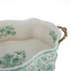 Danny's Fine Porcelain Home Decor Danny's Fine Porcelain Porcelain Oval Basin with Ormolu Handles-Green Primrose