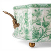 Danny's Fine Porcelain Home Decor Danny's Fine Porcelain Porcelain Oval Basin with Ormolu Handles-Green Primrose