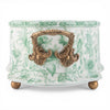 Danny's Fine Porcelain Home Decor Danny's Fine Porcelain Porcelain Oval Basin with Ormolu Handles-Green Primrose