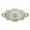 Danny's Fine Porcelain Home Decor Danny's Fine Porcelain Porcelain Oval Basin with Ormolu Handles-Green Primrose