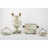 Danny's Fine Porcelain Home Decor Danny's Fine Porcelain Porcelain Oval Basket with Ormolu Handle-Floral Vine