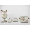 Danny's Fine Porcelain Home Decor Danny's Fine Porcelain Porcelain Oval Basket with Ormolu Handle-Floral Vine