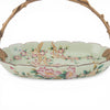 Danny's Fine Porcelain Home Decor Danny's Fine Porcelain Porcelain Oval Basket with Ormolu Handle-Floral Vine