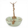 Danny's Fine Porcelain Home Decor Danny's Fine Porcelain Porcelain Oval Basket with Ormolu Handle-Floral Vine