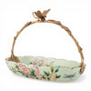 Danny's Fine Porcelain Home Decor Danny's Fine Porcelain Porcelain Oval Basket with Ormolu Handle-Floral Vine