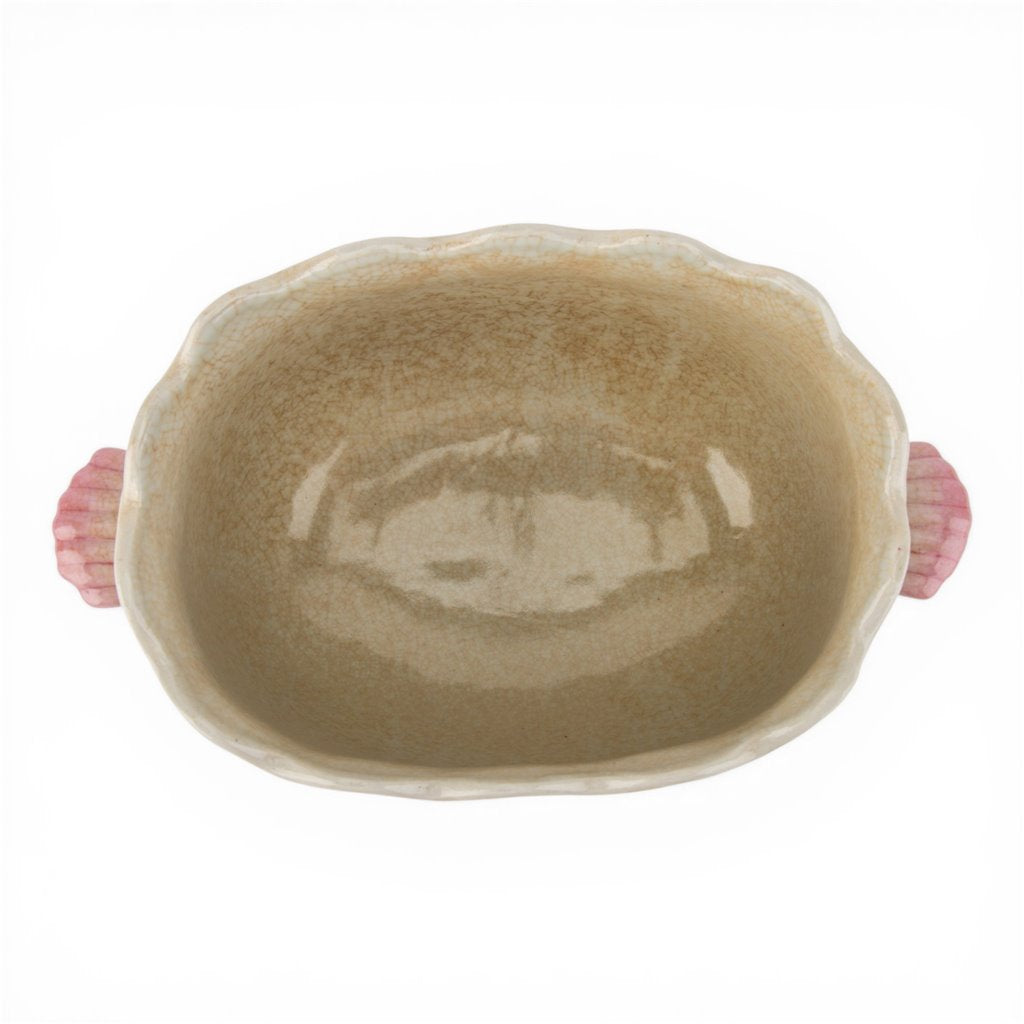Danny's Fine Porcelain Home Decor Danny's Fine Porcelain Porcelain Oval Planter with Scroll Feet-Pink Floral