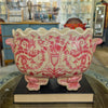 Danny's Fine Porcelain Home Decor Danny's Fine Porcelain Porcelain Oval Planter with Scroll Feet-Pink Floral