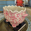 Danny's Fine Porcelain Home Decor Danny's Fine Porcelain Porcelain Oval Planter with Scroll Feet-Pink Floral