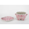 Danny's Fine Porcelain Home Decor Danny's Fine Porcelain Porcelain Oval Planter with Scroll Feet-Pink Floral