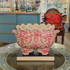 Danny's Fine Porcelain Home Decor Danny's Fine Porcelain Porcelain Oval Planter with Scroll Feet-Pink Floral