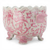 Danny's Fine Porcelain Home Decor Danny's Fine Porcelain Porcelain Oval Planter with Scroll Feet-Pink Floral