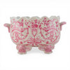 Danny's Fine Porcelain Home Decor Danny's Fine Porcelain Porcelain Oval Planter with Scroll Feet-Pink Floral