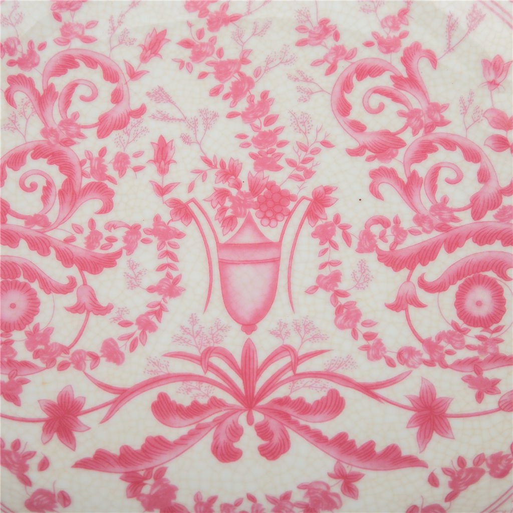 Danny's Fine Porcelain Home Decor Danny's Fine Porcelain Porcelain Oval Tray with Bow Handles-Pink Floral