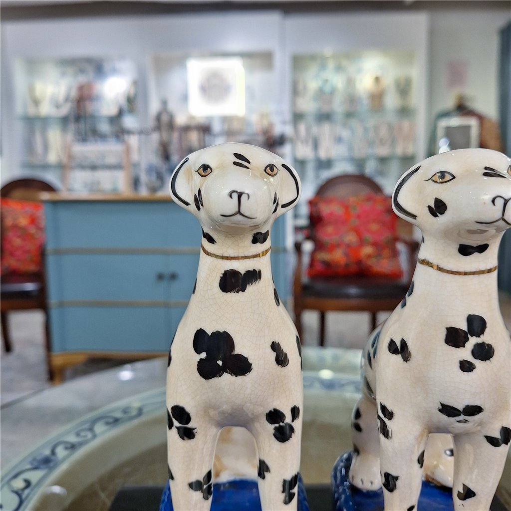 Danny's Fine Porcelain Home Decor Danny's Fine Porcelain Porcelain Pair Whippet- Black Dots A Graceful Pair Fully Hand-Painted