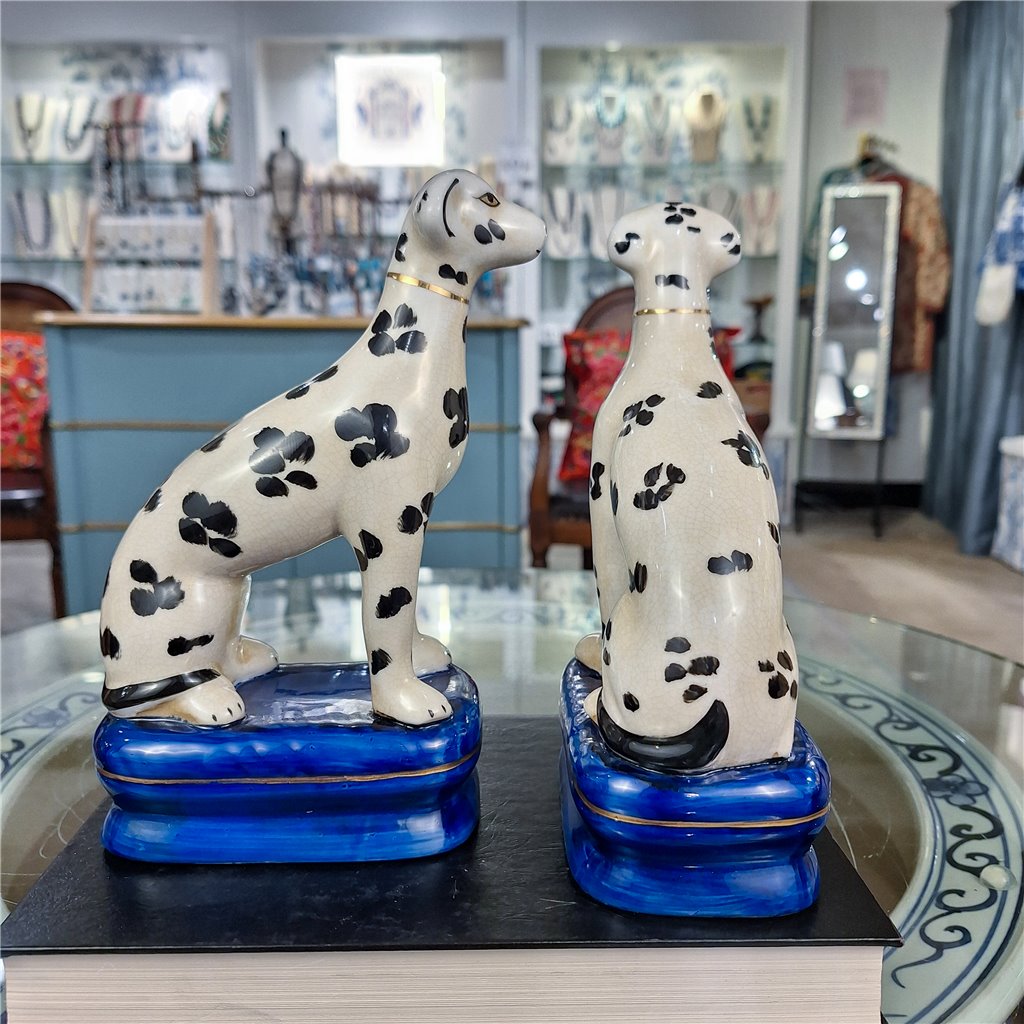 Danny's Fine Porcelain Home Decor Danny's Fine Porcelain Porcelain Pair Whippet- Black Dots A Graceful Pair Fully Hand-Painted
