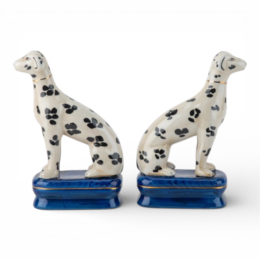 Danny's Fine Porcelain Home Decor Danny's Fine Porcelain Porcelain Pair Whippet- Black Dots A Graceful Pair Fully Hand-Painted