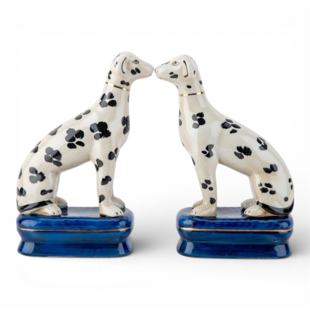 Danny's Fine Porcelain Home Decor Danny's Fine Porcelain Porcelain Pair Whippet- Black Dots A Graceful Pair Fully Hand-Painted