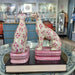 Danny's Fine Porcelain Home Decor Danny's Fine Porcelain Porcelain Pair Whippet- Pink Dots A Graceful Pair Fully Hand-Painted