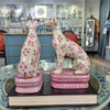 Danny's Fine Porcelain Home Decor Danny's Fine Porcelain Porcelain Pair Whippet- Pink Dots A Graceful Pair Fully Hand-Painted
