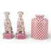 Danny's Fine Porcelain Home Decor Danny's Fine Porcelain Porcelain Pair Whippet- Pink Dots A Graceful Pair Fully Hand-Painted