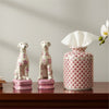 Danny's Fine Porcelain Home Decor Danny's Fine Porcelain Porcelain Pair Whippet- Pink Dots A Graceful Pair Fully Hand-Painted