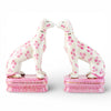 Danny's Fine Porcelain Home Decor Danny's Fine Porcelain Porcelain Pair Whippet- Pink Dots A Graceful Pair Fully Hand-Painted