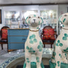 Danny's Fine Porcelain Home Decor Danny's Fine Porcelain Porcelain Pair Whippet- Teal Dots A Graceful Pair Fully Hand-Painted