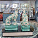 Danny's Fine Porcelain Home Decor Danny's Fine Porcelain Porcelain Pair Whippet- Teal Dots A Graceful Pair Fully Hand-Painted